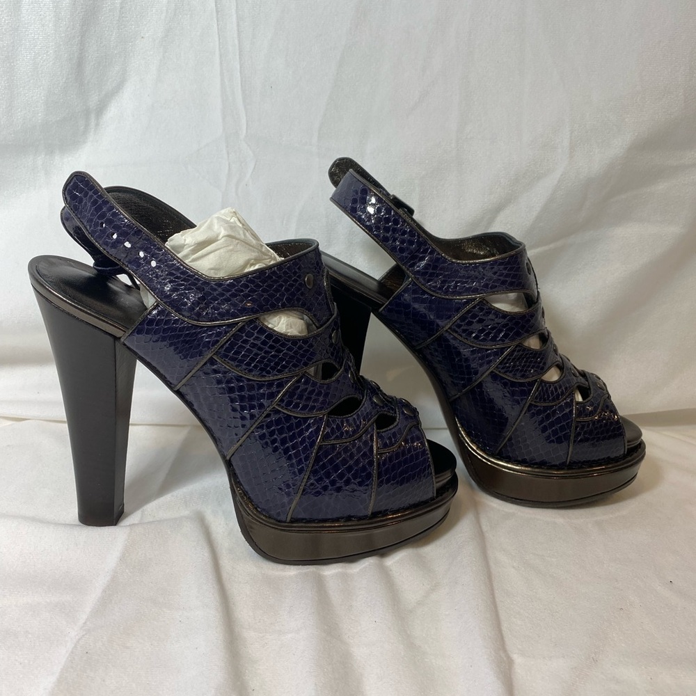 Bottega Veneta Ayer’s purple Strappy Heels
